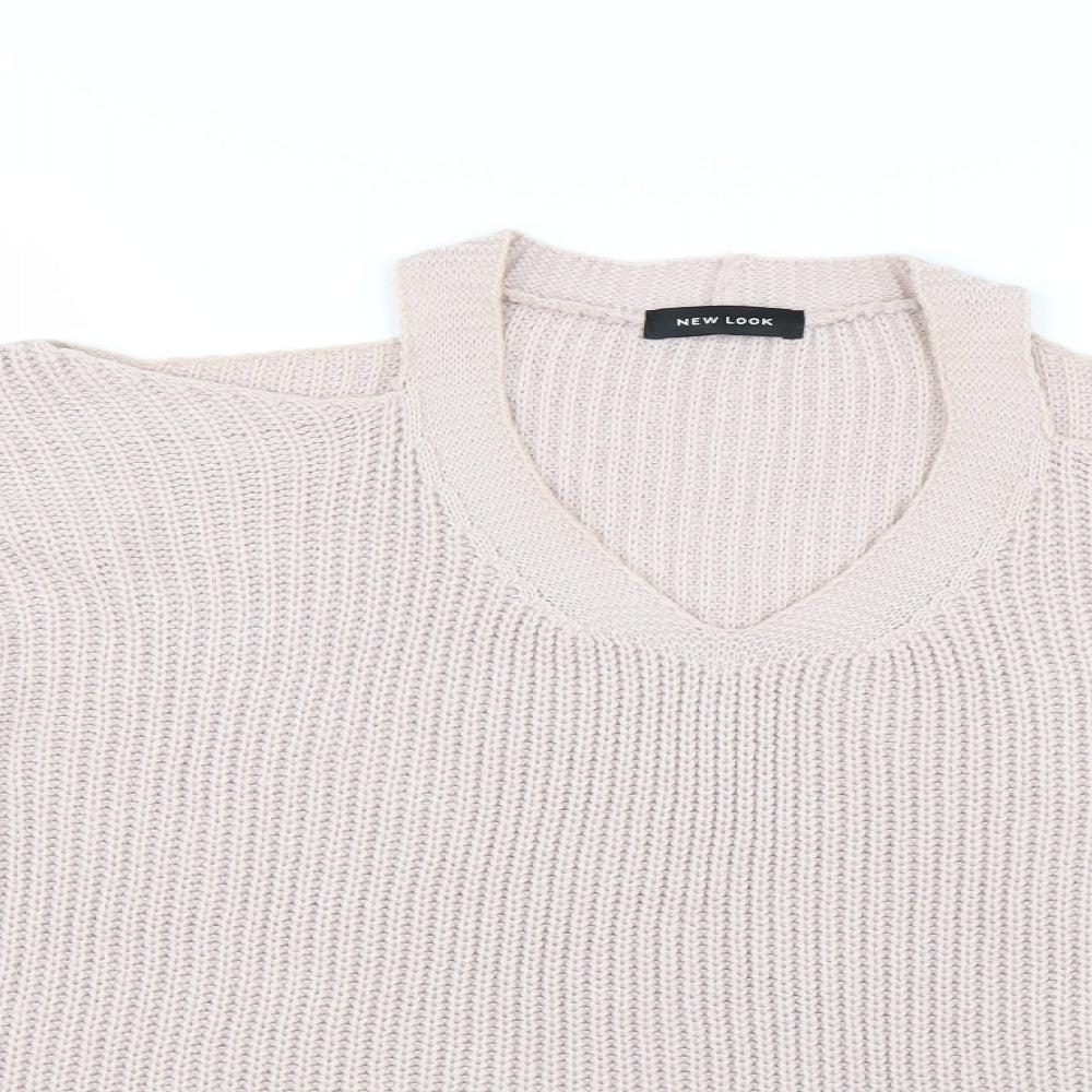 New Look Womens Pink  Knit Pullover Jumper Size M