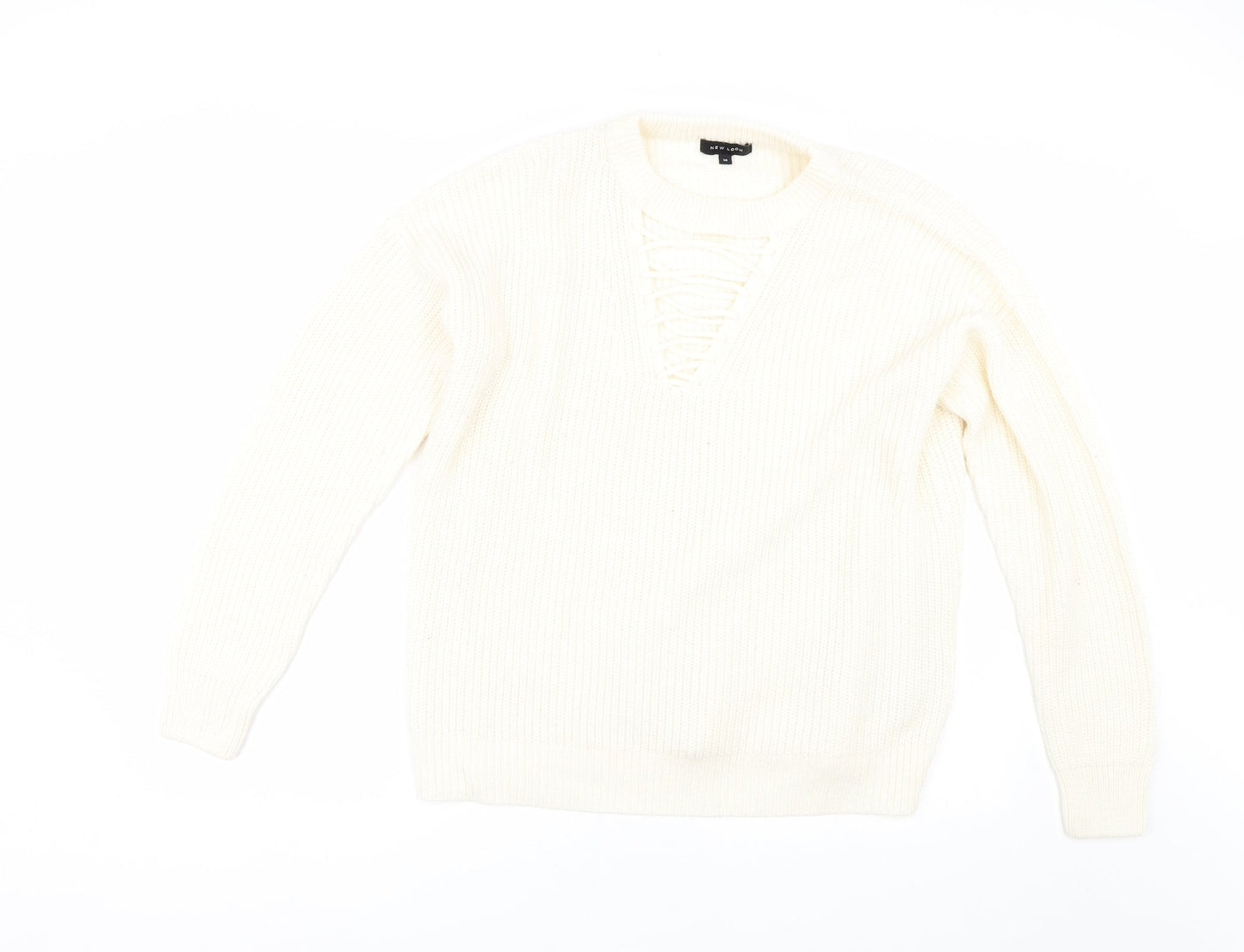 New Look Womens Ivory  Knit Pullover Jumper Size 14