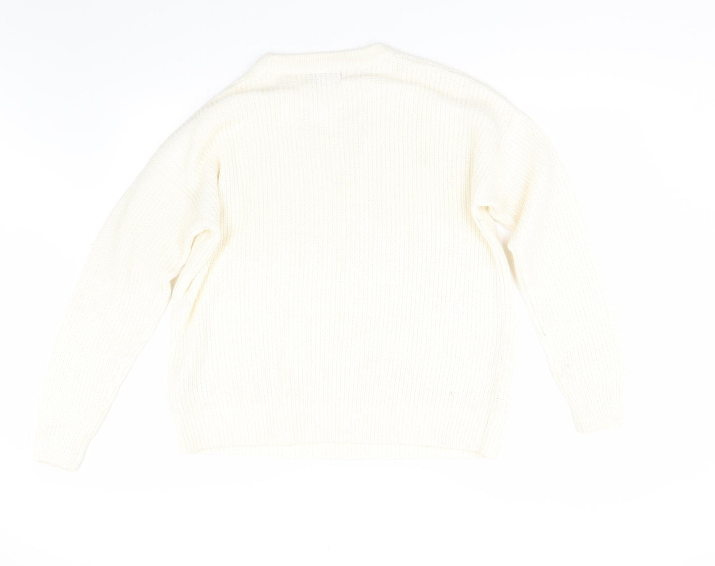 New Look Womens Ivory  Knit Pullover Jumper Size 14