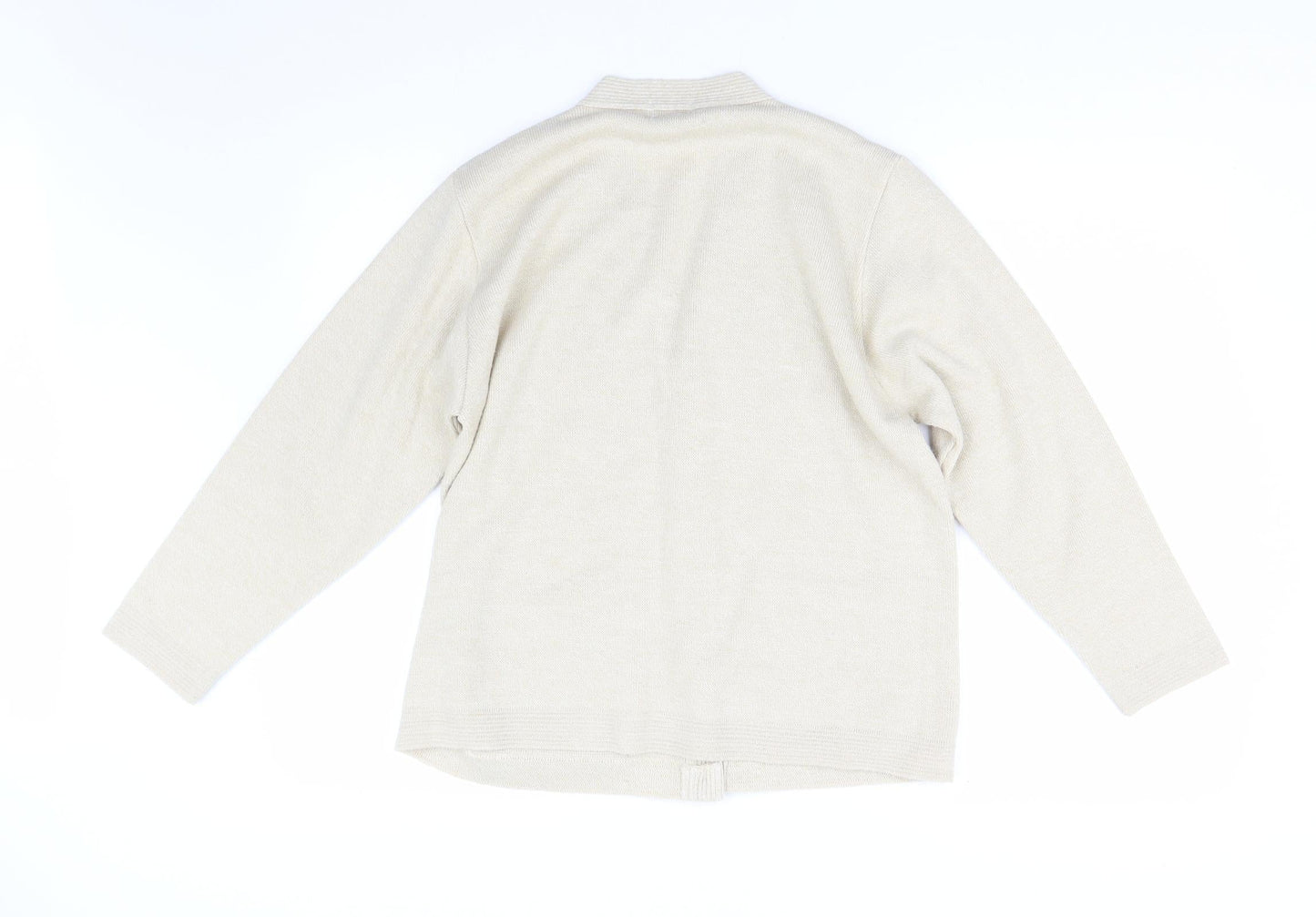 Lizzi Clarke Womens Beige  Knit Cardigan Jumper Size M