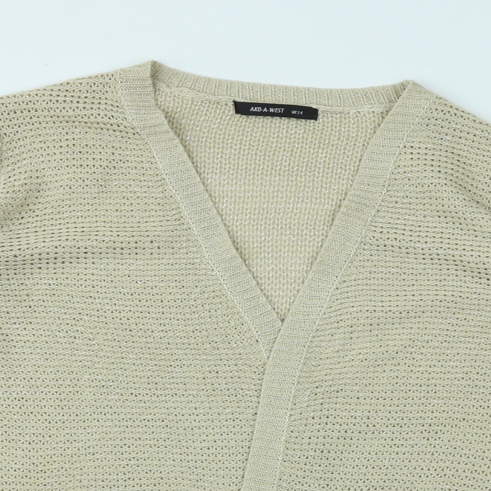 AKD A WEST Womens Ivory   Cardigan Jumper Size 14