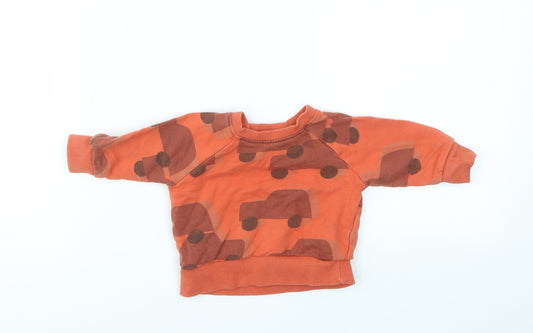 NEXT Boys Orange Geometric  Pullover Jumper Size 0-3 Months