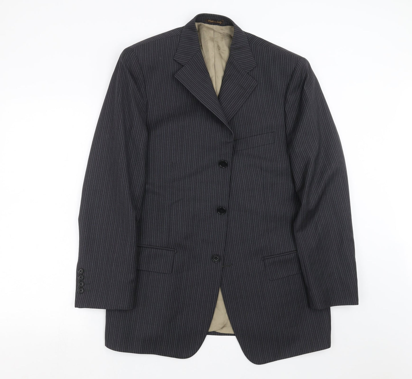 Marks and Spencer Mens Grey Striped  Jacket Suit Jacket Size 40