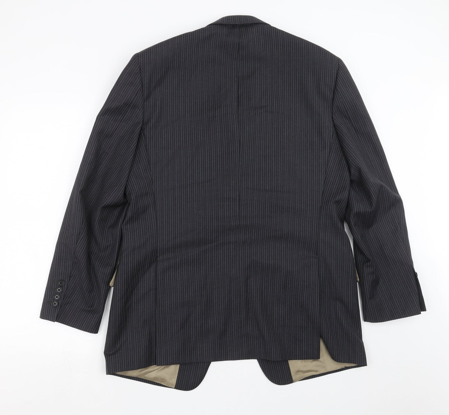 Marks and Spencer Mens Grey Striped  Jacket Suit Jacket Size 40