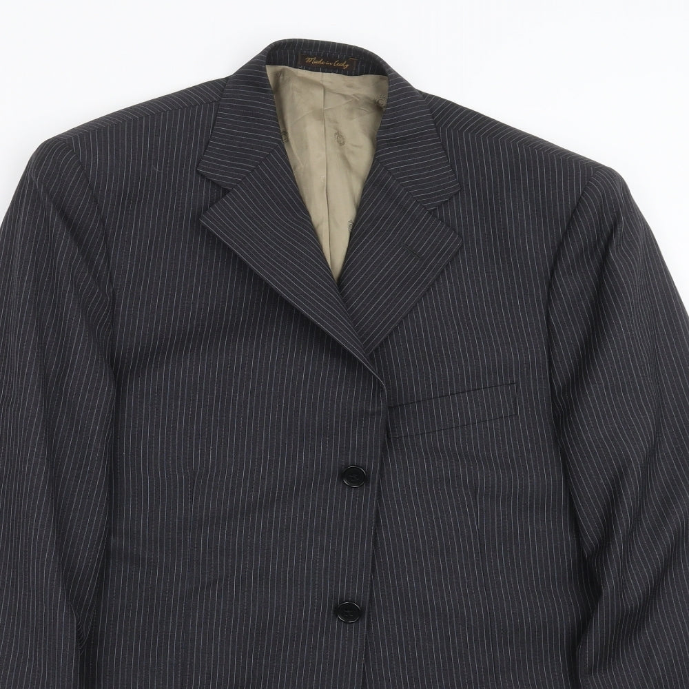 Marks and Spencer Mens Grey Striped  Jacket Suit Jacket Size 40
