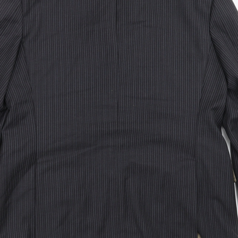Marks and Spencer Mens Grey Striped  Jacket Suit Jacket Size 40
