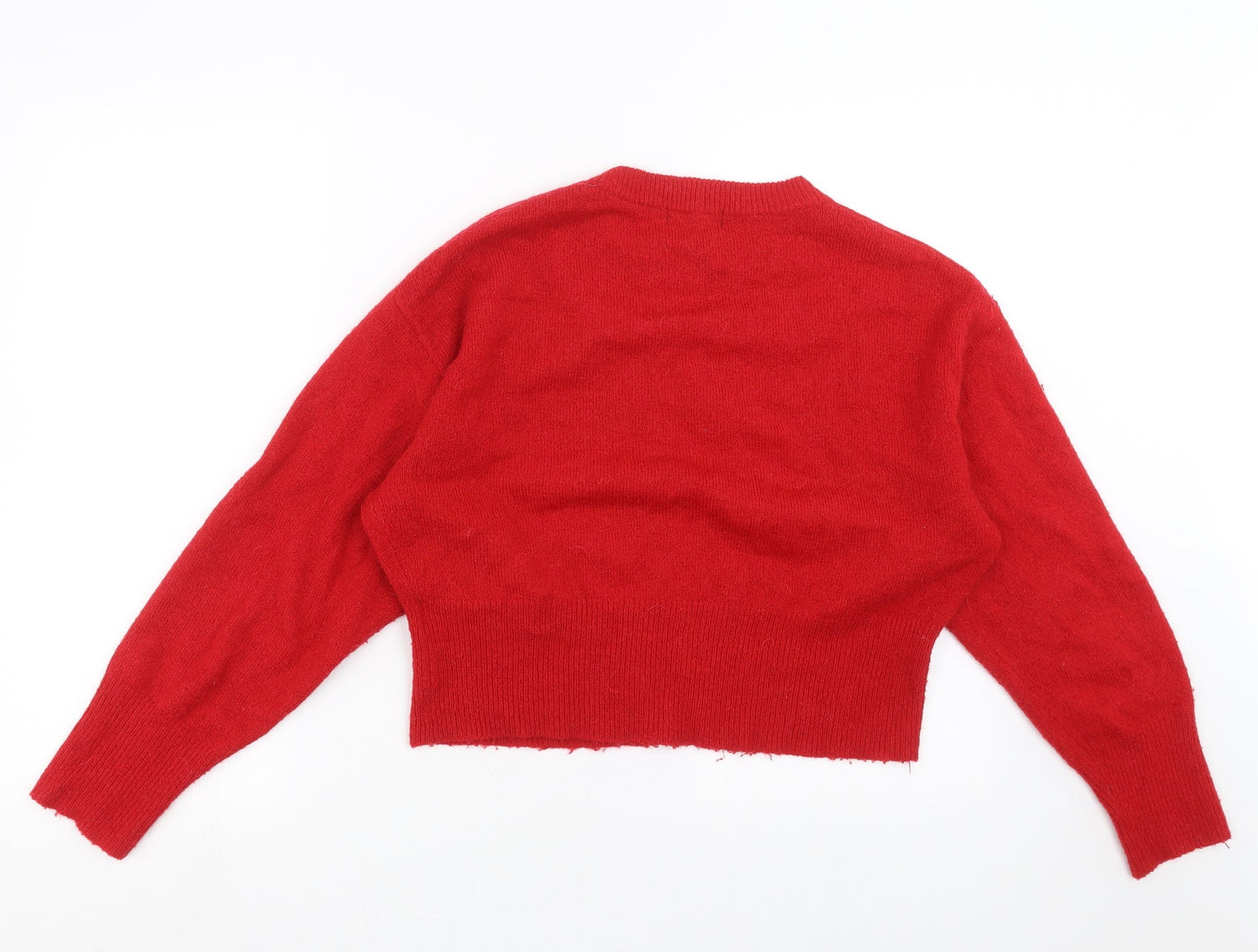 New Look Womens Red  Knit Pullover Jumper Size M
