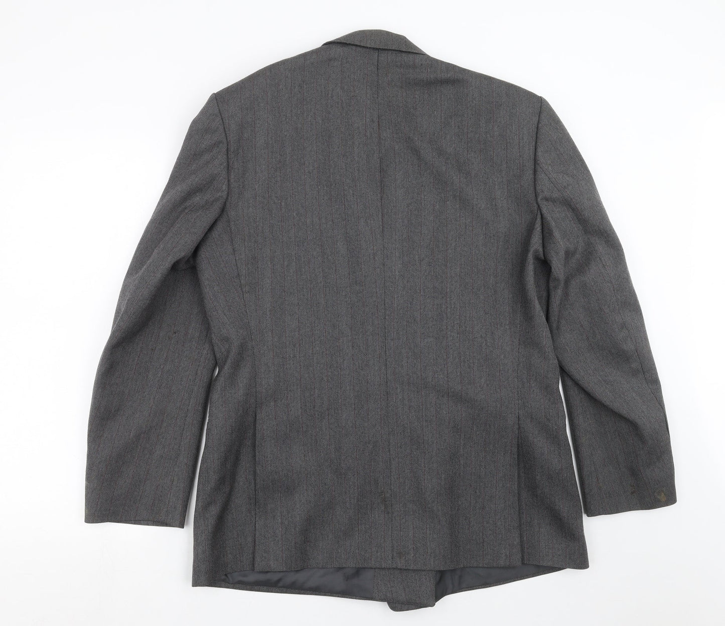 Preworn Mens Grey Herringbone  Jacket Suit Jacket Size 40