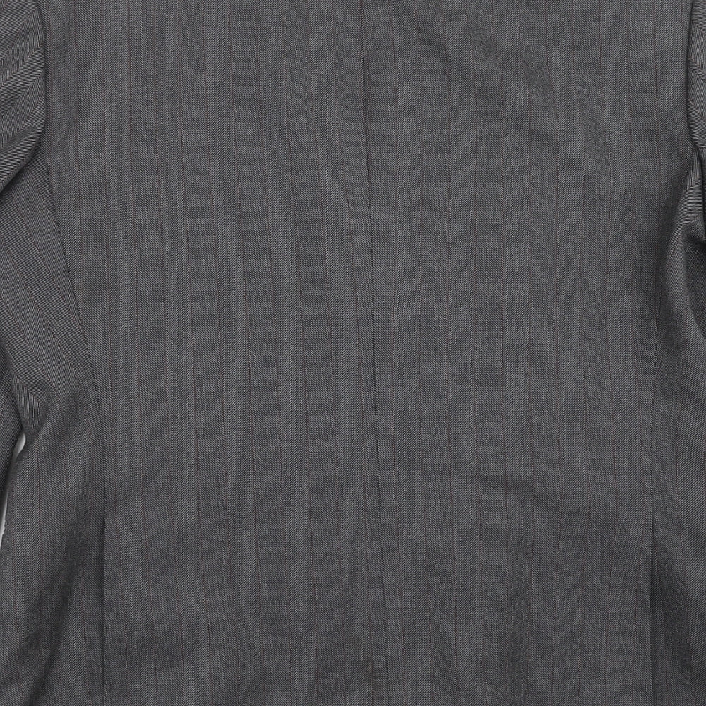 Preworn Mens Grey Herringbone  Jacket Suit Jacket Size 40