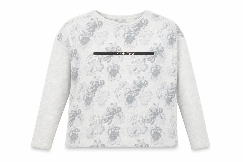 Peacocks Womens Grey Floral  Pullover Sweatshirt Size 16
