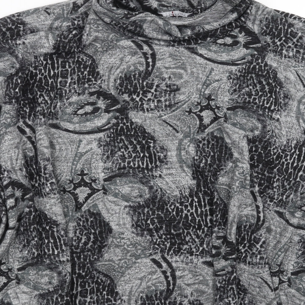 Max Studio Womens Grey Geometric  Pullover Jumper One Size