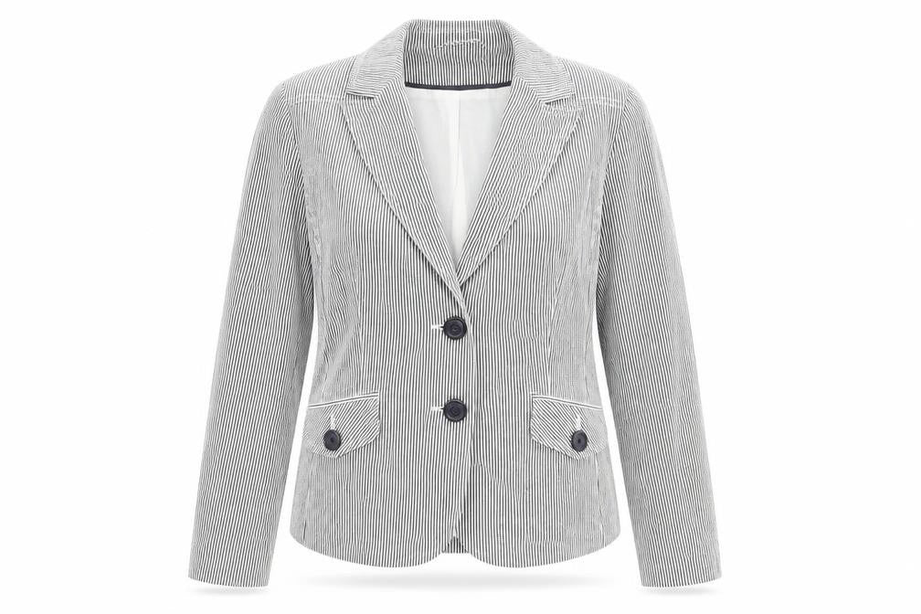 New Look Womens Blue Striped  Jacket Blazer Size 12