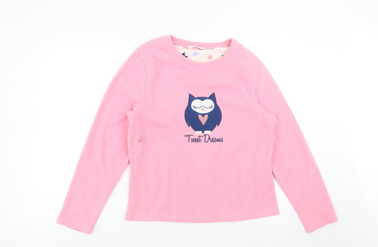 Nightwear Essentials Womens Pink Solid  Top Pyjama Top Size 10  - owl