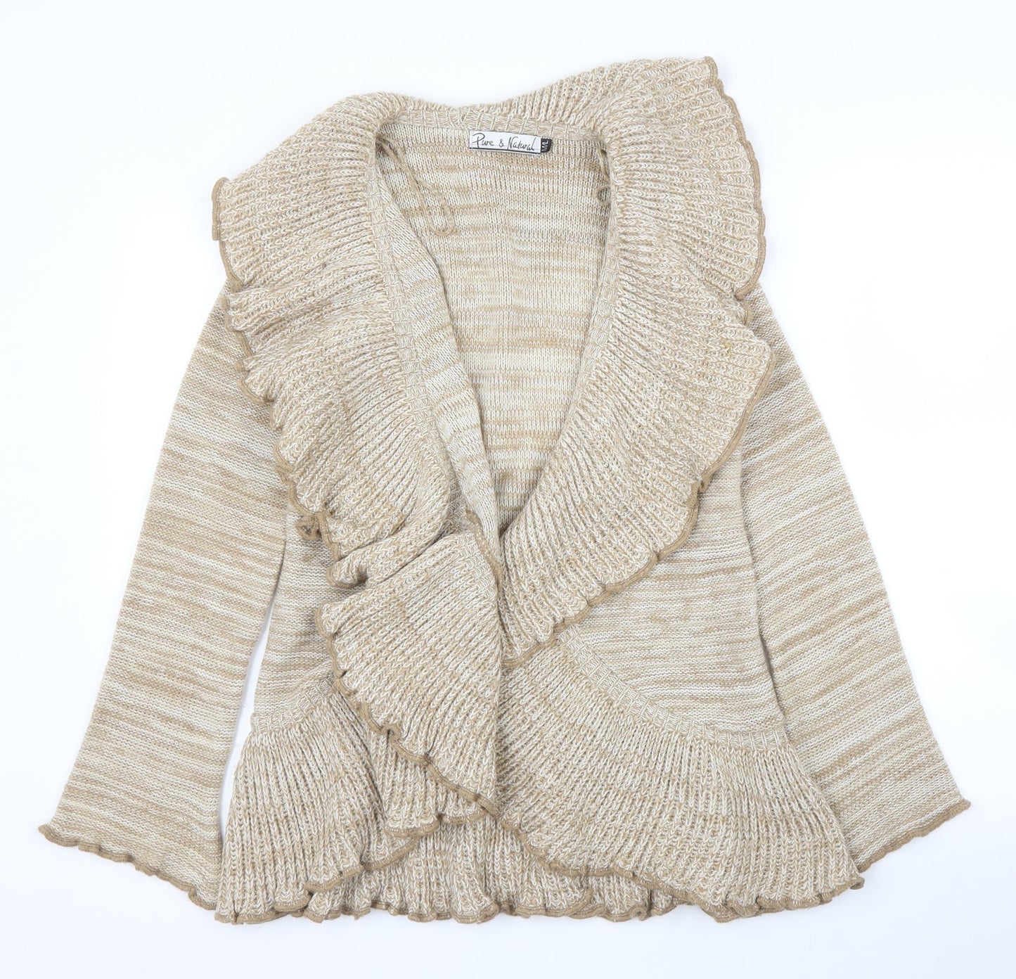 Pure & Natural Womens Beige   Cardigan Jumper Size M