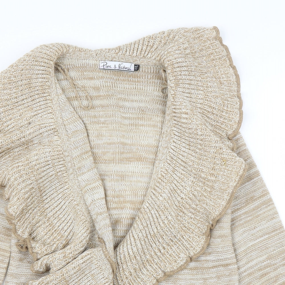 Pure & Natural Womens Beige   Cardigan Jumper Size M