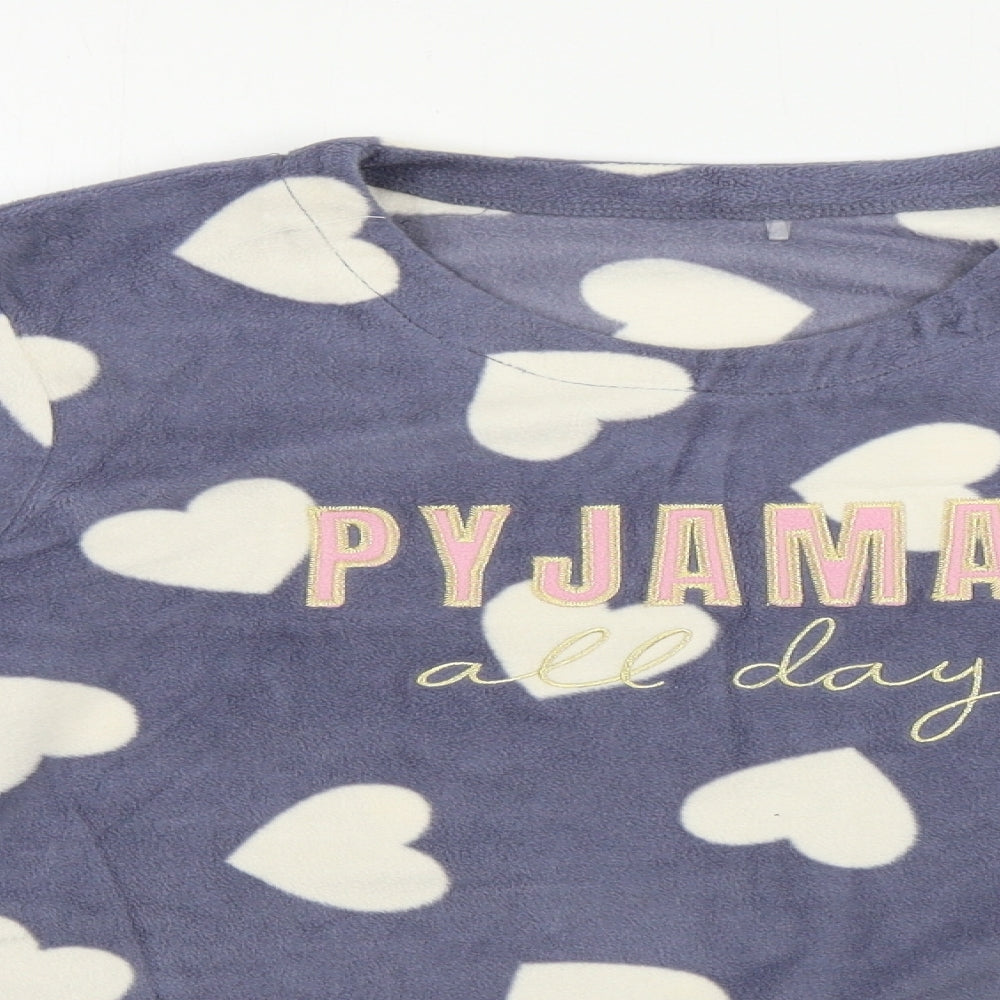George  Womens Grey   Top Pyjama Top Size 14  - heart pattern