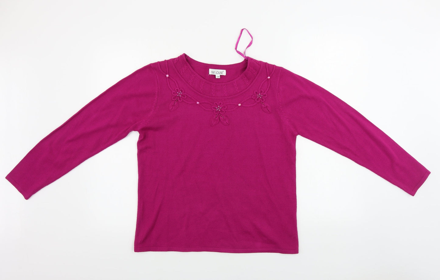 Fay Louise  Womens Purple Floral  Pullover Jumper Size M