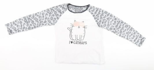 Primark Girls Multicoloured Animal Print  Top Pyjama Top Size 9-10 Years