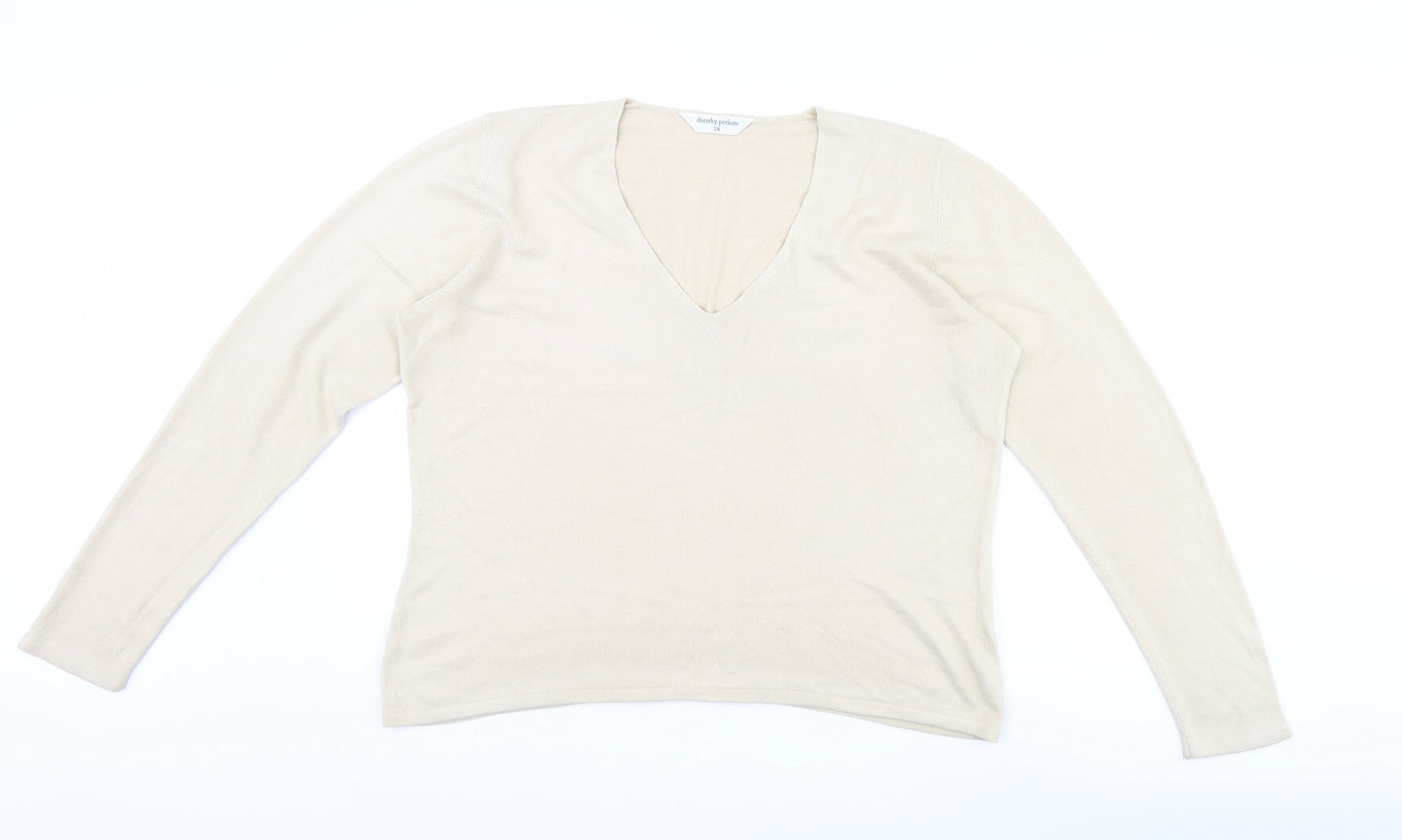 Dorothy Perkins Womens Beige   Pullover Jumper Size 18