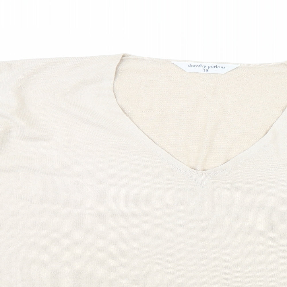 Dorothy Perkins Womens Beige   Pullover Jumper Size 18