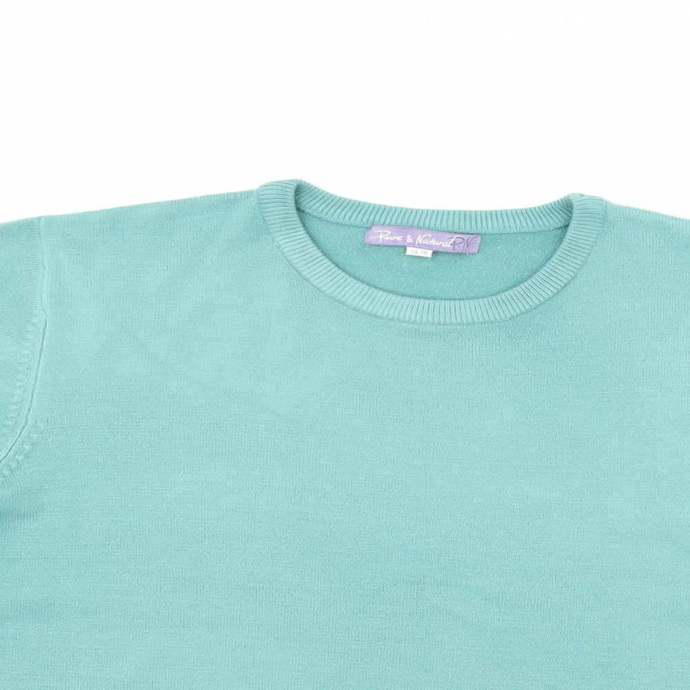 Pure and Natural Womens Green   Pullover Jumper Size 16