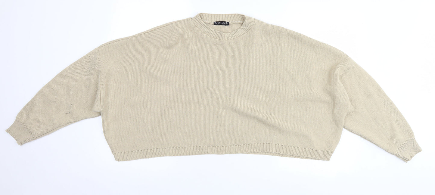 Nasty Gal Womens Beige   Pullover Jumper Size L