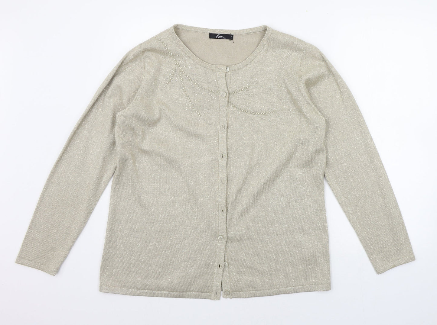 BM Womens Beige   Cardigan Jumper Size M