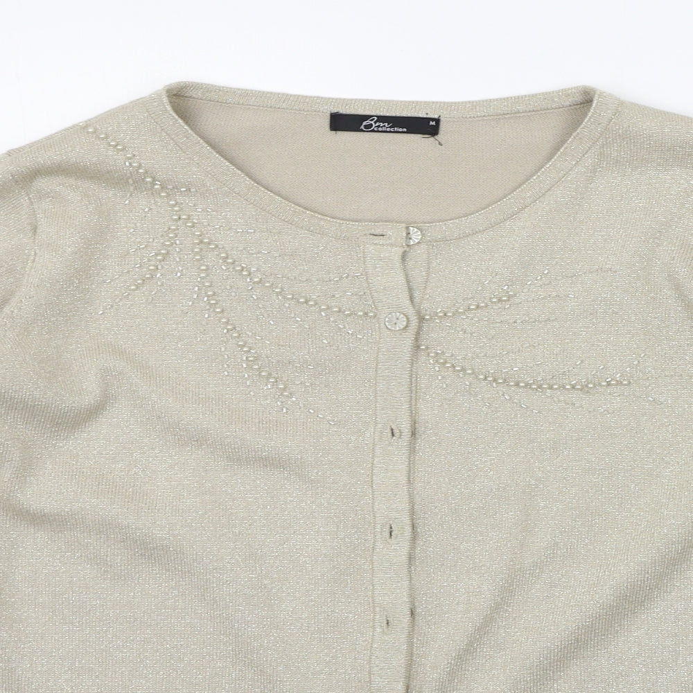 BM Womens Beige   Cardigan Jumper Size M