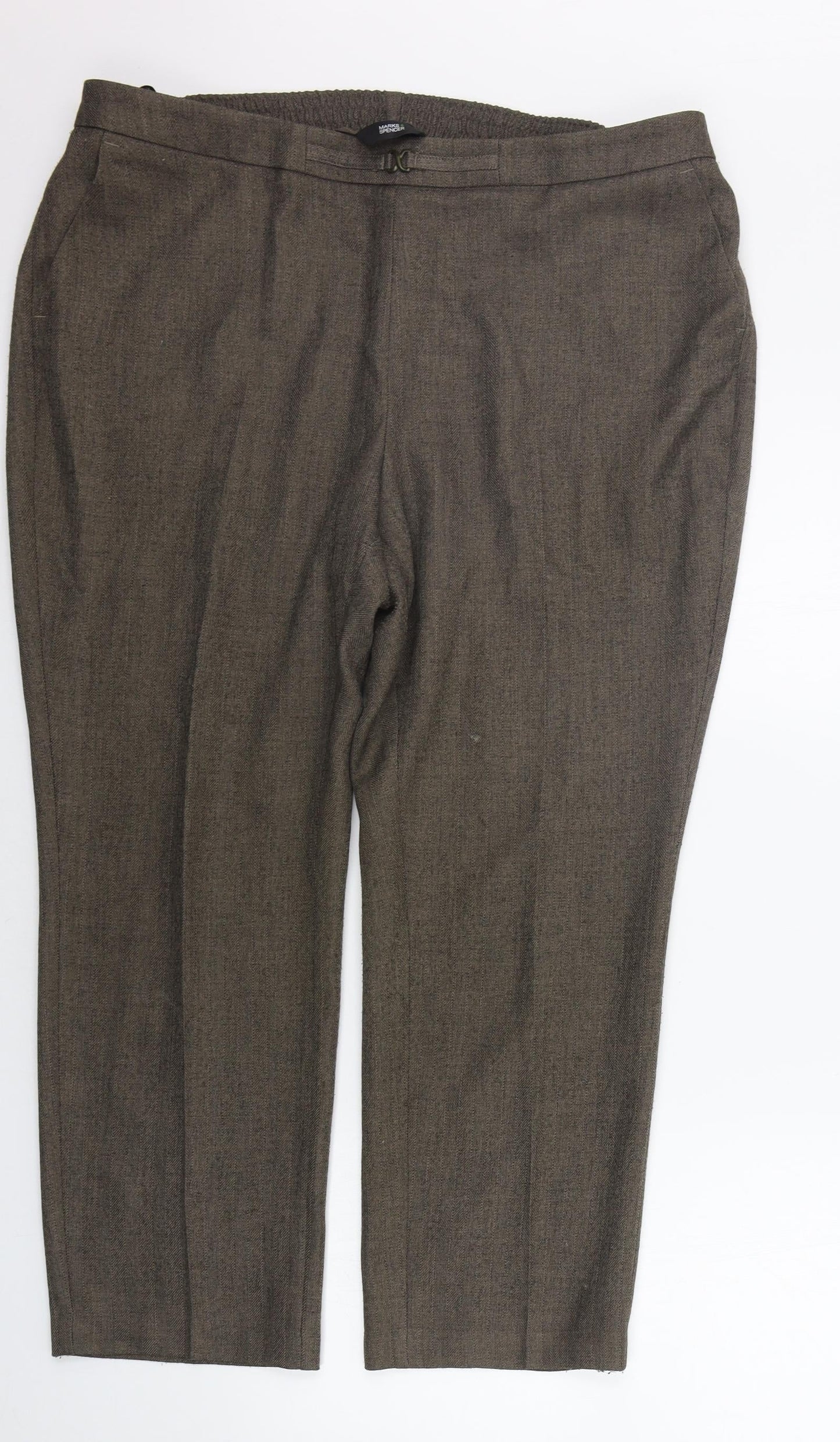 Marks and Spencer Womens Brown   Trousers  Size 18 L25 in