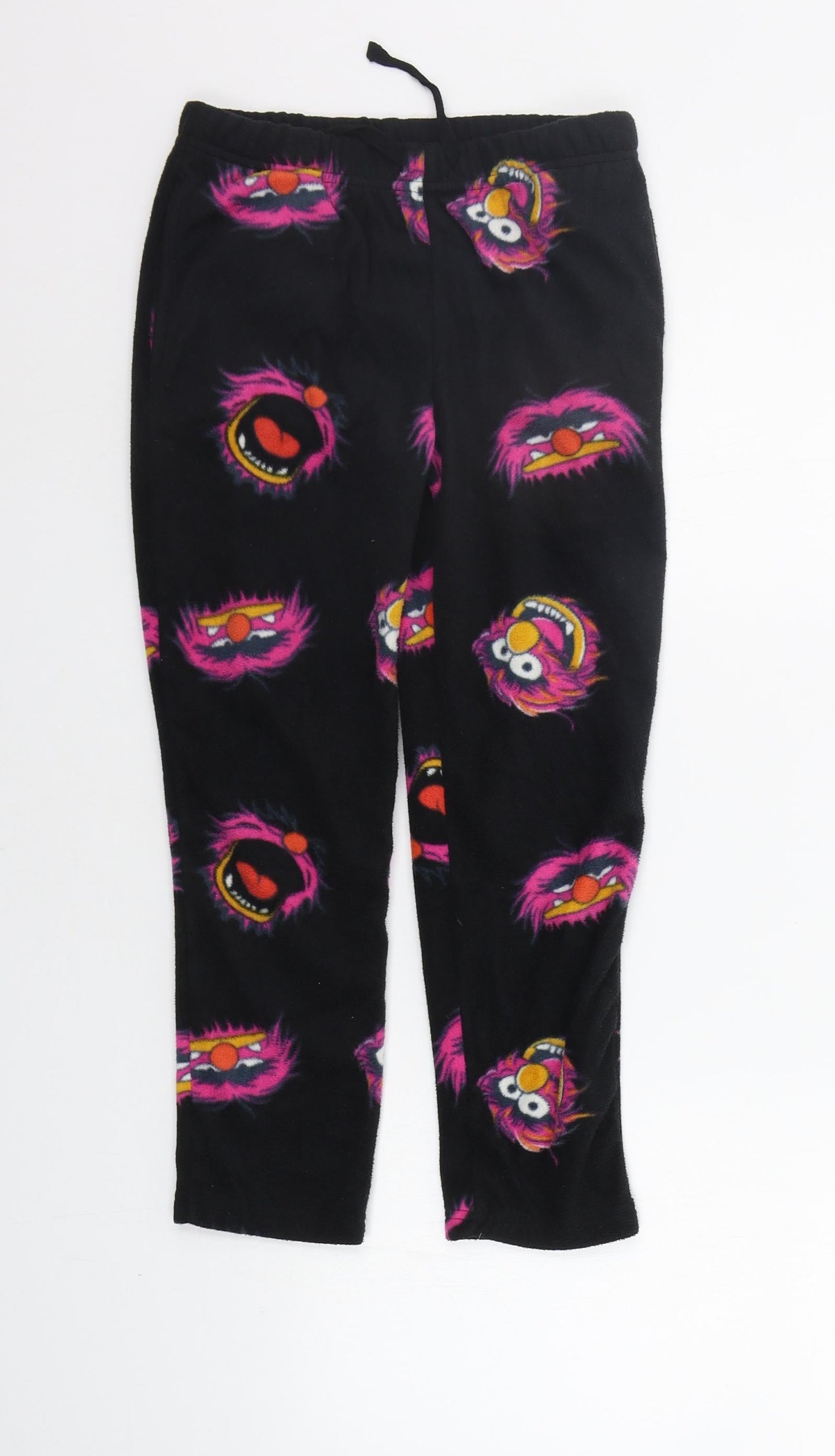 Preworn Girls Black Geometric  Top Pyjama Pants Size 6-7 Years