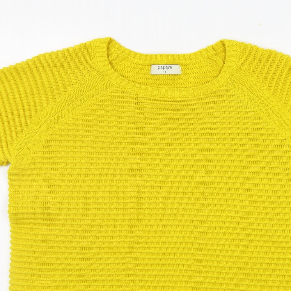 Matalan Womens Yellow   Pullover Jumper Size 12