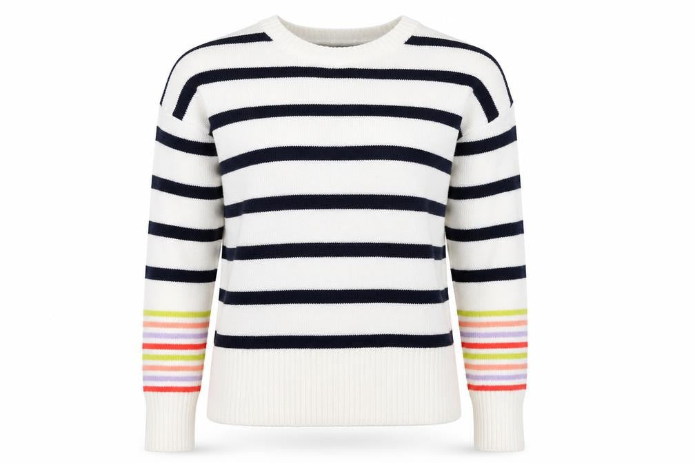 George Womens Ivory Striped  Pullover Jumper Size S