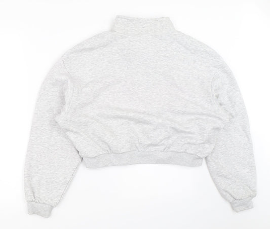 H&M Womens Grey   Henley Sweatshirt Size M