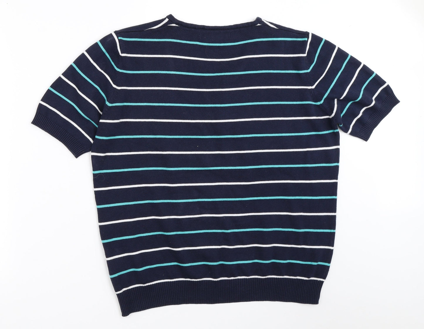 EWM Womens Blue Striped  Pullover Jumper Size 14