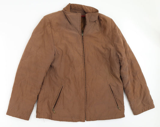 Preworn Womens Brown   Quilted Coat Size 14