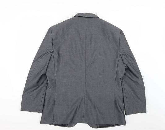 Fellini Mens Grey   Jacket Suit Jacket Size S