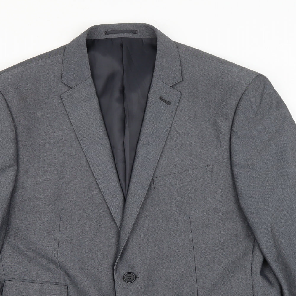 Fellini Mens Grey   Jacket Suit Jacket Size S