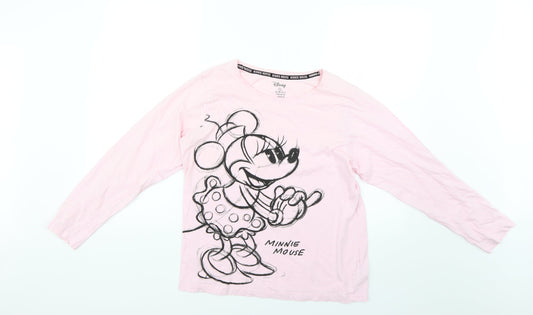 Disney Womens Pink Geometric  Top Pyjama Top Size 10  - Disney
