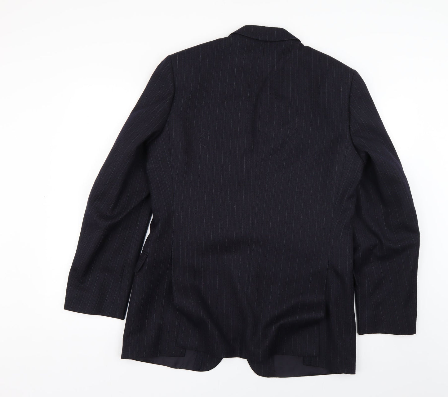 Preworn Mens Blue Striped  Jacket Suit Jacket Size 34