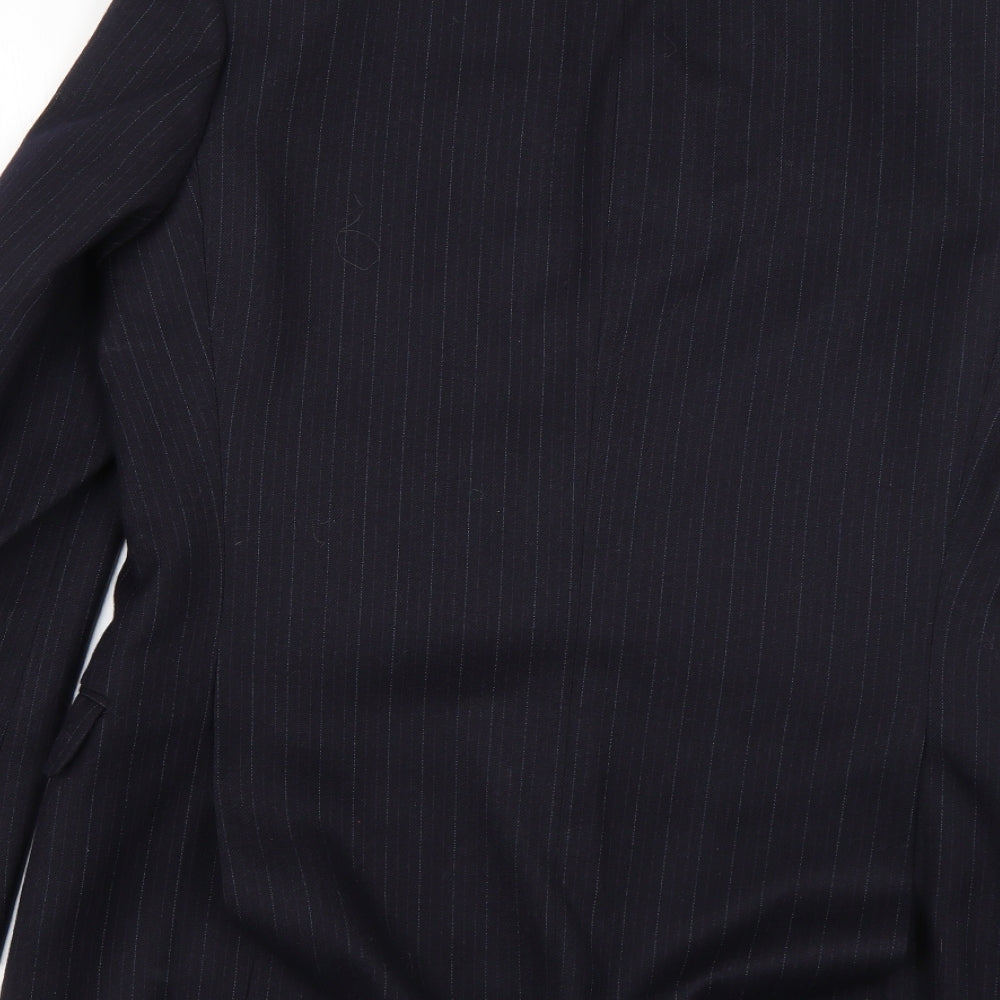 Preworn Mens Blue Striped  Jacket Suit Jacket Size 34