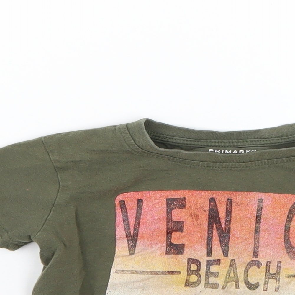 Primark Baby Green Geometric  Basic T-Shirt Size 18-24 Months