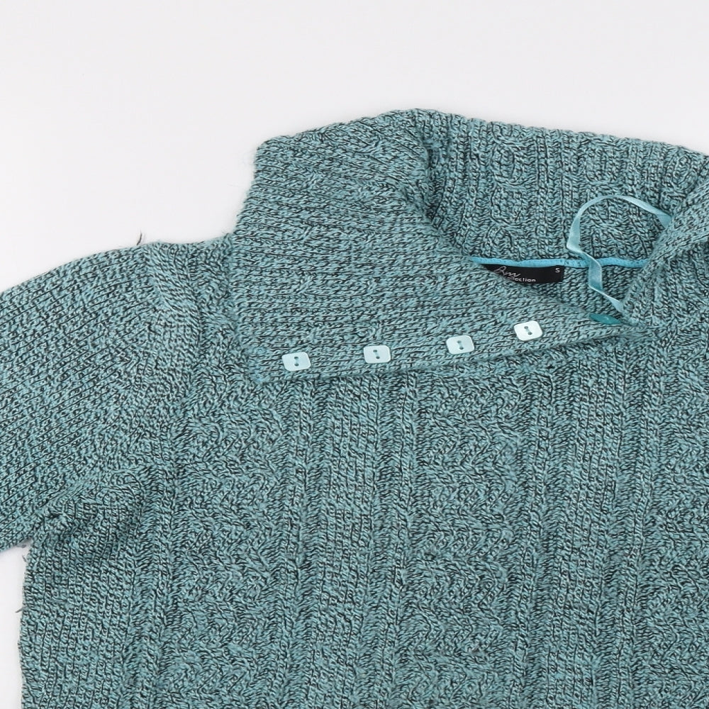 BM Collection Womens Green  Knit Pullover Sweatshirt Size S