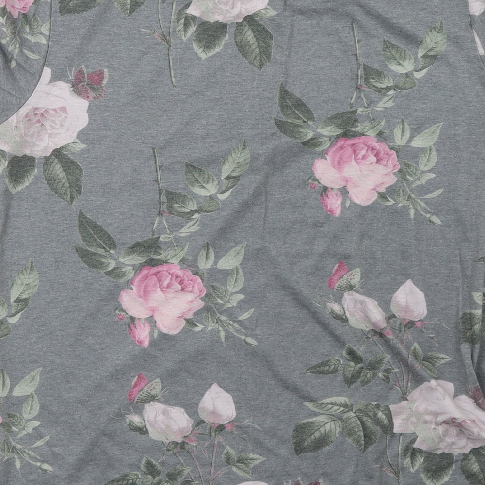 NEXT Womens Grey Floral   Pyjama Top Size M