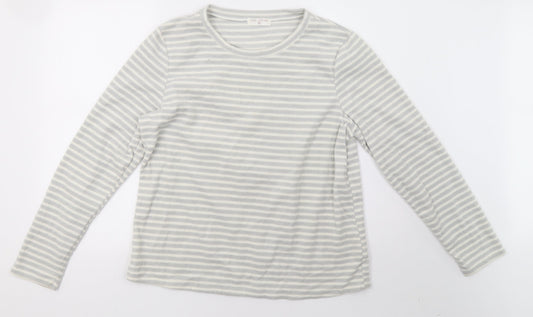luxe leisure Womens Grey Striped   Pyjama Top Size M