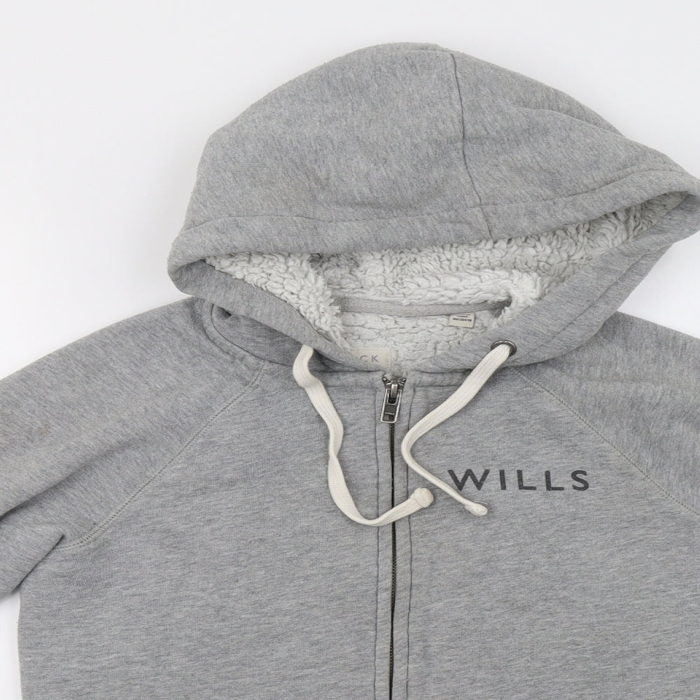 Jack Wills Womens Grey   Full Zip Hoodie Size 6