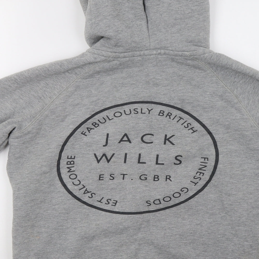 Jack Wills Womens Grey   Full Zip Hoodie Size 6