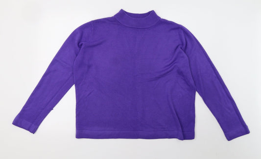 bm  Womens Purple  Knit Pullover Sweatshirt Size L