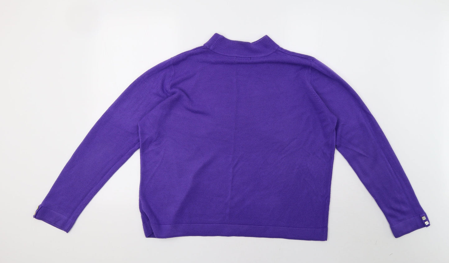 bm  Womens Purple  Knit Pullover Sweatshirt Size L