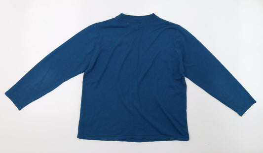 CASAMIA Womens Blue  Knit Pullover Sweatshirt Size L