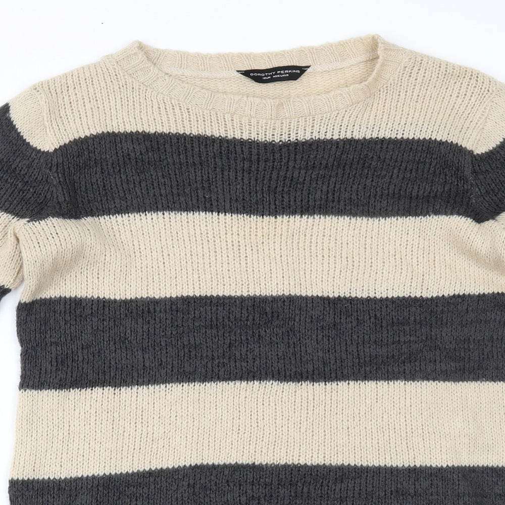 Dorothy Perkins Womens Beige Striped  Pullover Jumper Size 12
